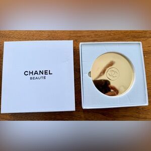 Chanel Beaute High Shine Gold Metal Pocket Mirror. SEALED New in Box GWP
